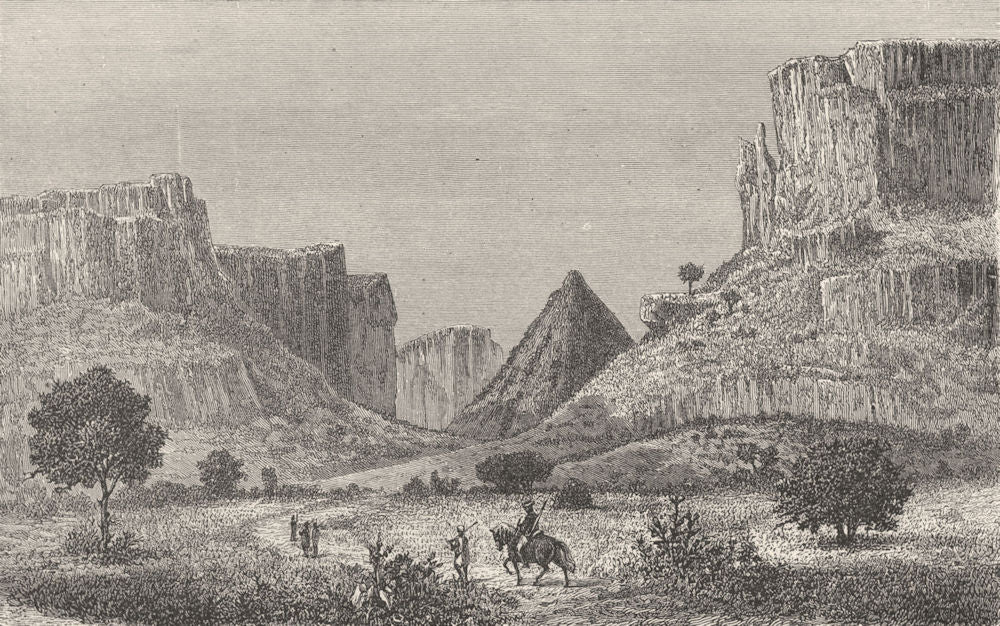 SIERRA LEONE. Falaba. Travelling in Soolima 1880 old antique print picture